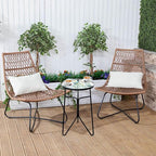 VCUTEKA Patio Side Table Outdoor Accent Table Bistro Coffee Table Plant End - Image 7