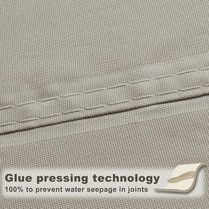 SUNNY GUARD Waterproof Sun Shade Sail 14'x14'x19.8' Taupe Right Triangle UV - Image 4