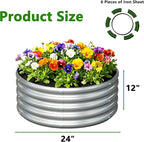 2PCS 2x2x1FT Galvanized Raised Garden Bed Kit, Vegetable Boxes-Round Metal - Image 2