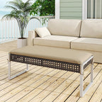 Tangkula Outdoor Ottoman, Patio Rattan Heavy Duty Wicker Footrest - Image 5