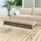 Tangkula Outdoor Ottoman, Patio Rattan Heavy Duty Wicker Footrest - Image 5