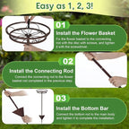 Tellingyou 2 Pack Adjustable Outdoor Flower Pot Stand, Metal Outdoor Plant - Image 6