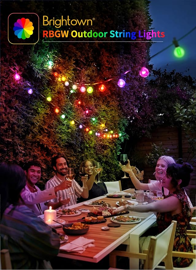Brightown RGBW Outdoor String Lights, 58FT LED Patio Lights - Image 7