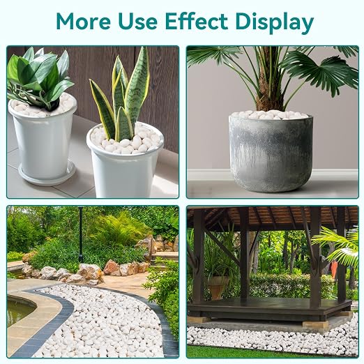 15 lbs White Rocks for Landscaping, 1-2 inch Decorative Rocks for Plants Indoor - Image 6