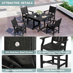 Pamapic 5 PCS Outdoor Dining Set, Spacious HDPE Outdoor Table and Chairs - Image 5