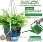 Hanging Planter Self Watering 10 Inch, 2 Pack Hanging Baskets - Image 7
