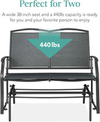 Best Choice Products 2-Person Outdoor Patio Swing Glider Steel Bench Loveseat - Image 6