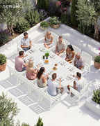SERWALL 11-Piece Outdoor Dining Set, All Weather HDPE Outdoor Furniture Set - Image 2