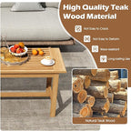 Tangkula 36” Patio Coffee Table, Solid Wood Coffee Table - Image 7