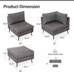 LAUSAINT HOME Outdoor Patio Furniture, 6 Piece Outdoor Sectional Sofa PE Rattan - Image 7