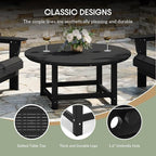 WestinTrends Malibu Low Outdoor HDPE Round Patio Coffee Table - Image 8