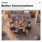 PURPLE LEAF 9 Pieces Large Round Outdoor Dining Set Patio Furniture Set - Image 4