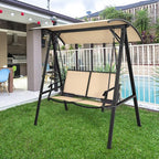Tangkula 2-Person Patio Swing, Weather Resistant Porch Swing - Image 2