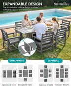 SERWALL Outdoor Expandable Dining Table 60" - Image 4