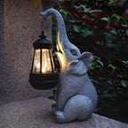 Elephant Solar Garden Statues, Resin Elephant Figurine Decorations - Image 3