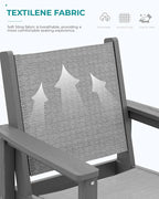 SERWALL 3 Pieces Textilene Adirondack Bar Set, Tall Adirondack Bar Height Chairs - Image 4
