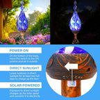 Solar Garden Lights Outdoor, Decorative LED Flame Garden Stakes, Hand Blown - Image 3