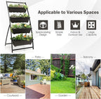 Giantex 2 Pcs 5.2FT Vertical Raised Garden Bed, 4-Tier Elevated Planter Box w/4 - Image 9