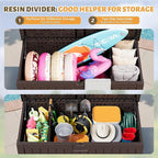 Flamaker Resin Deck Box 250 Gallon, Waterproof Imitation-Wood Lockable Storage - Image 5