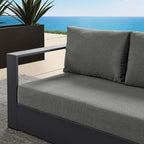 Modway Tahoe Aluminum Modular Left-Facing Outdoor Patio Loveseat in Gray - Image 9