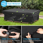 Velway Patio Furniture Cover Outdoor, Waterproof Rectangular Patio Table Chair - Image 4