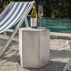 COSIEST Concrete Accent Table, Hexagon Patio Side Table 14.5''Wx16''H, Modular by COSIEST