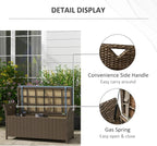 Outsunny 29 Gallon Patio Wicker Storage Bench, Outdoor PE Rattan Patio Furniture - Image 7