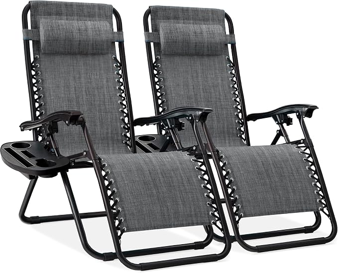 Best Choice Products Set of 2 Adjustable Steel Mesh Zero Gravity Lounge Chair by BestChoiceProducts