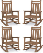 KINGYES Oversized Outdoor Rocking Chair Set of 4, All-Weather Patio Rocking by KINGYES