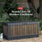 Keter Signature Collection 92 Gallon Resin Deck Box Organization and Storage Box - Image 3