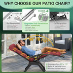 Suteck Oversized Zero Gravity Chair, 33In XXL Lounge Chair w/Removable - Image 5
