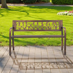 VEVOR Outdoor Bench, 50 inch, Carbon Steel Metal Frame - Image 2