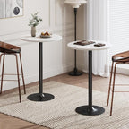 Flamaker Round Bistro Pub Table Modern Style Metal Base MDF Top Cocktail Bar - Image 2