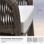 PURPLE LEAF Outdoor 24" Counter Height Bar Stools Chair Set of 2, All Weather - Image 6