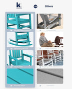 KINGYES HDPE Rocking Chairs Outdoor, Patio Rocking Chairs - Image 6