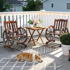 VINGLI Rustic Wooden Patio Chair - Image 8