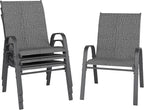 Patio Chairs Set of 4, Stackable Outdoor Dining Chairs by furniture