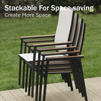 PHI VILLA 9PCS Outdoor Table and Chairs Set, Outdoor Furniture, Stackable - Image 2