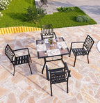 PHI VILLA 5 Piece Outdoor Dining Set - Image 6