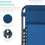 Best Choice Products Set of 2 Adjustable Steel Mesh Zero Gravity Lounge Chair - Image 6