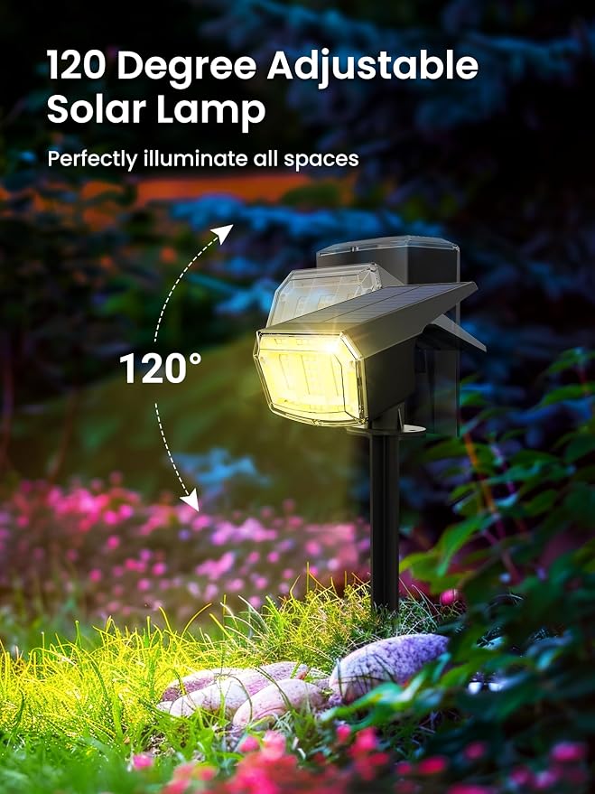 Color Changing Solar Spot Lights Outdoor, 9 Lighting Modes Colored Solar Lights - Image 5