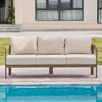 Outdoor Couch Aluminum Patio Furniture, 3-Seat All-Weather Metal Modern Patio - Image 8