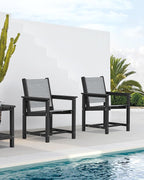 SERWALL Textilene Outdoor Dining Chair Set of 2, HDPE Frame - Image 4