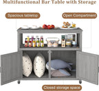 Mederlo Wooden Patio Bar Table Set - Image 3