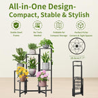 7 Tier Metal Patio Plant Stand Outdoor, Heavy Duty Flower Stands - Image 5