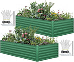 YITAHOME 96x48x24 in 2pcs Galvanized Raised Garden Bed Kit, Large Metal Planter by YITAHOME
