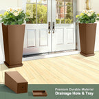 Set of 2 Large Planters for Outdoor Plants 24" Tall Tapered Modern Flower Pots - Image 4