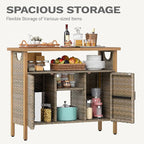 DWVO XL Patio Storage Cabinet, Wicker Outdoor Bar Table - Image 5