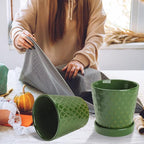 EFISPSS Ceramic Plant Pots, 5 Inch Planters - Image 7