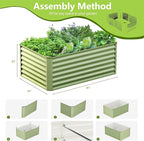 4x2x2FT Galvanized Raised Garden Bed, Galvanized Planter Boxes Outdoor - Image 4